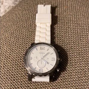 White Fossil Watch